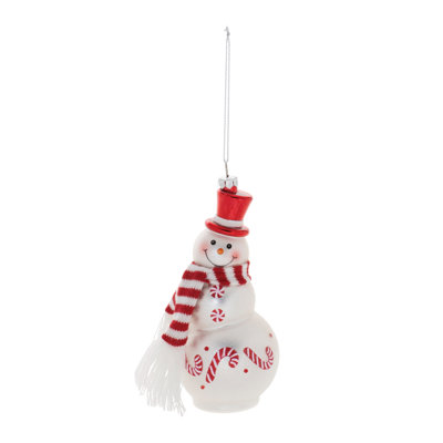 Glass Snowman Ornament Set of 6
