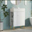 Meuble-lavabo 21,6 po, armoire combinée, meuble de rangement pour salle de bain, lavabo simple en céramique, rangement à gauche