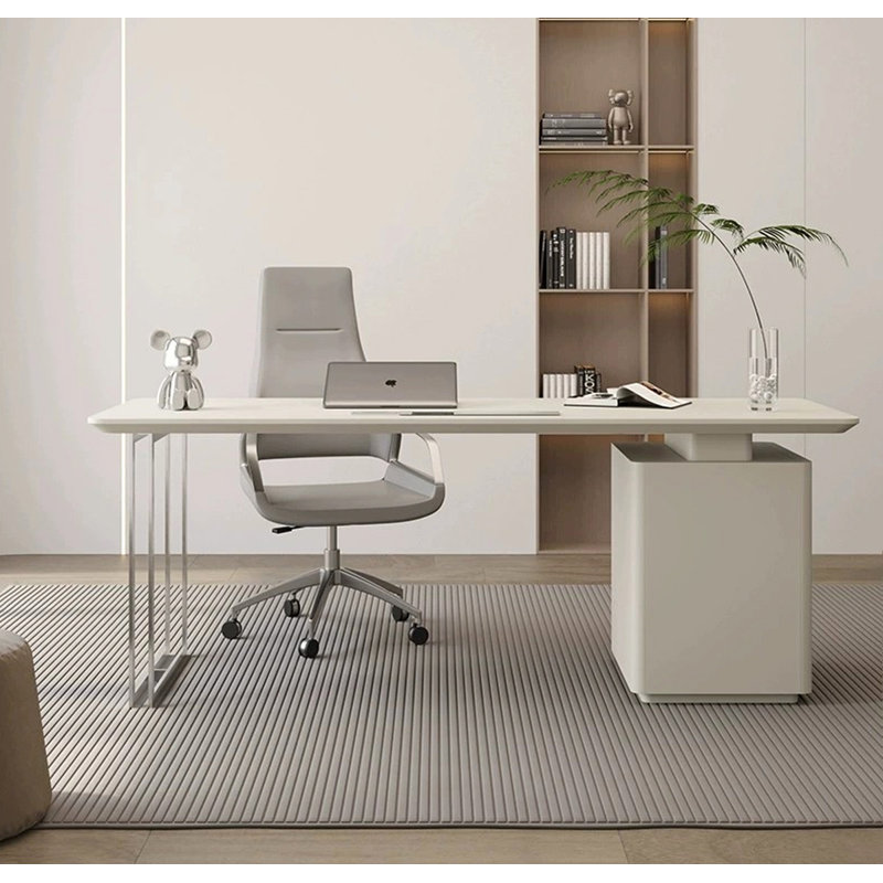 Bureau italien minimaliste avec tiroirs, H 29,53 po x l 62,99 po x P 27,56 po