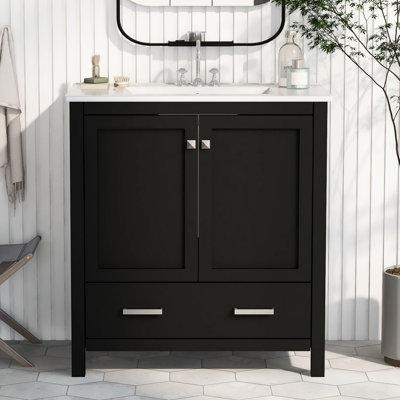 Meuble-lavabo simple avec plateau Sibelle 30