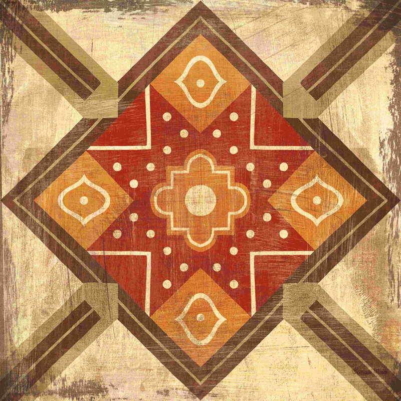 Moroccan Tiles Spice IX - reproduction d'art sur toile tendue, H 36 po x l 36 po