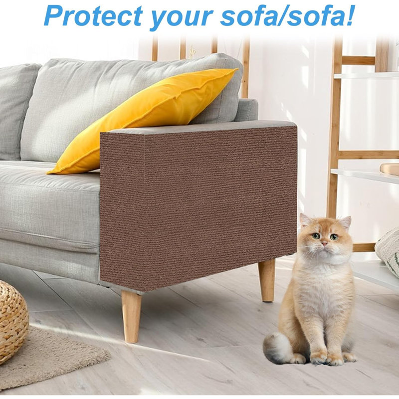 Trimmable Cat Scratching Post Carpet Covered 78.7”X15.8” Self-Adhesive Cat Tree Shelves Replacement Parts Mat Cat Scratcher For Cat Tree Shelves Steps Couch Furniture DIY Protector