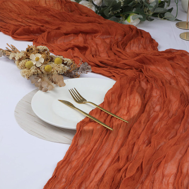 Chemin de table rectangulaire en polyester Nini, Orange