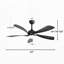 Ventilateur de plafond moderne de 52 pouces avec 5 pales en ABS, télécommande, moteur à courant continu réversible pour la chambre à coucher-558071780-558071779