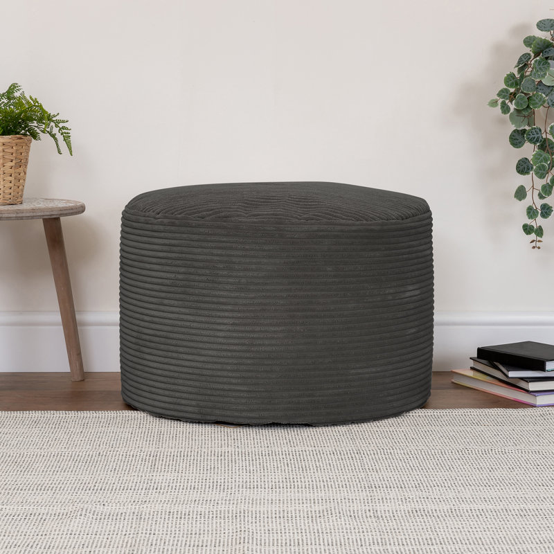 Soul 55Cm Round Pouffe, Charcoal Grey