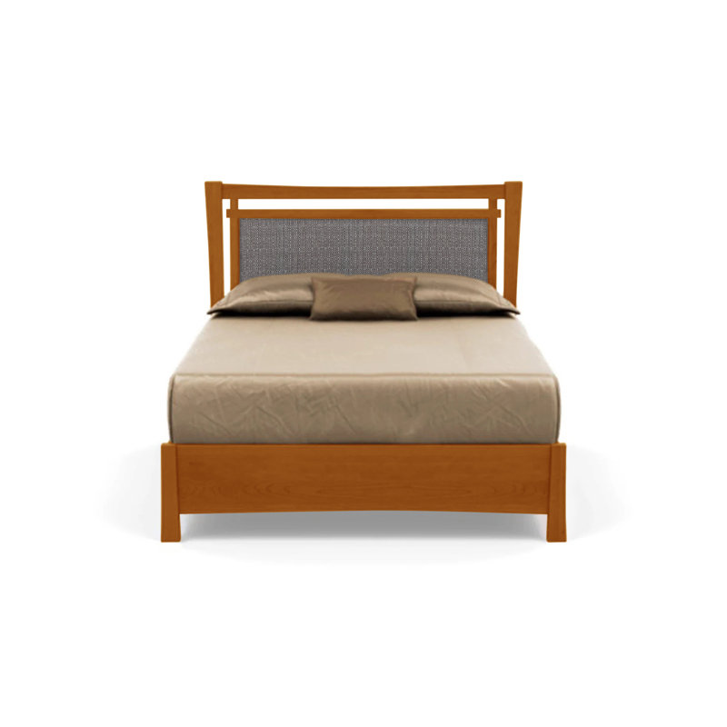 Monterey Upholstered Bed, California King, Ebony Leather, Autumn Cherry