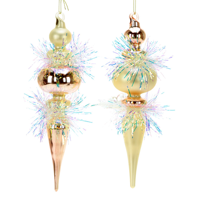 Iridescent Pastel Icicles Ornament, 9.5 Inches
