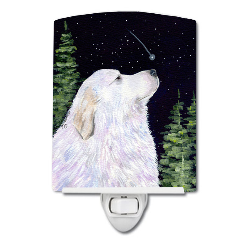 Starry Great Pyrenees Ceramic Night Light