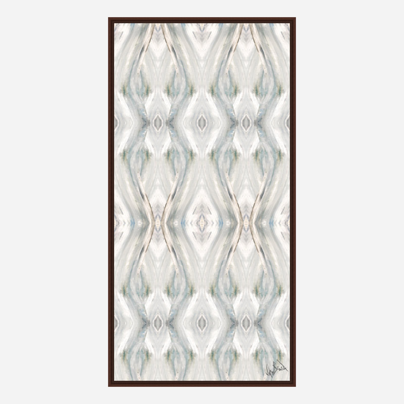 Print by John Beard, Brown Framed Canvas, 61.5" H x 31.5" W x 1.75" D