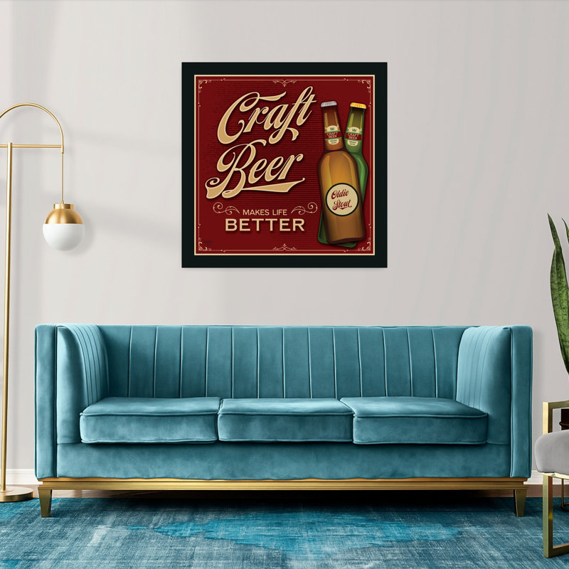 Bière artisanale «Makes Life Better», art contemporain, H 36 po x l 36 po