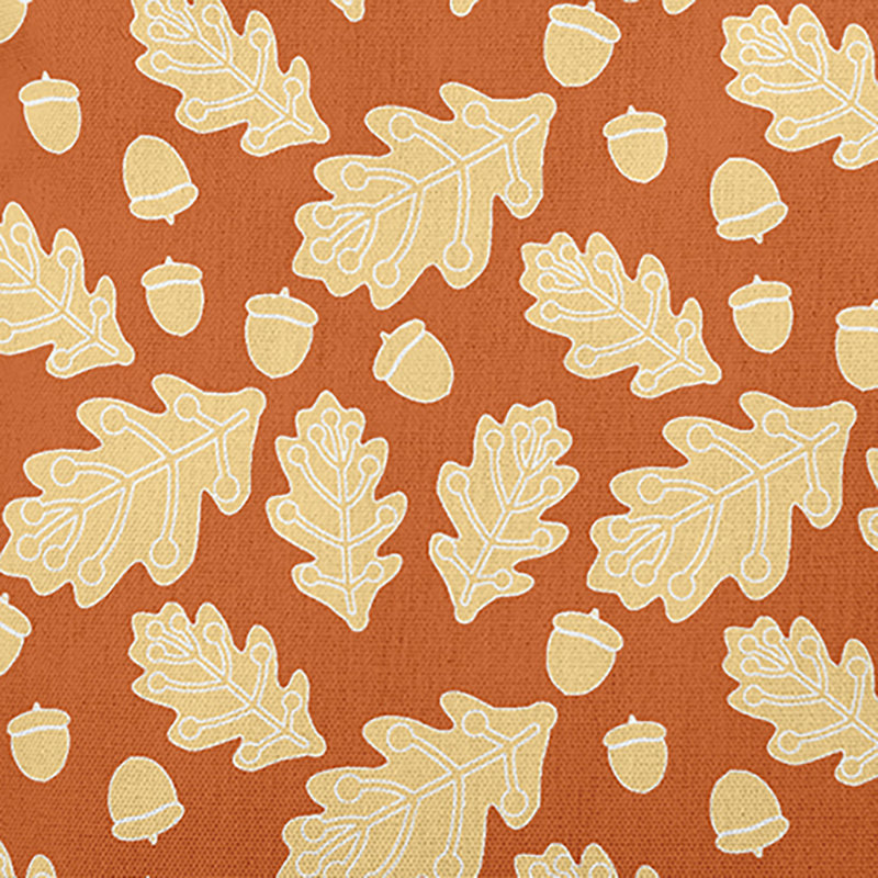Leaves and Acorns Accent Pillow, 26"H x 26"W, Dusty Orange, Square