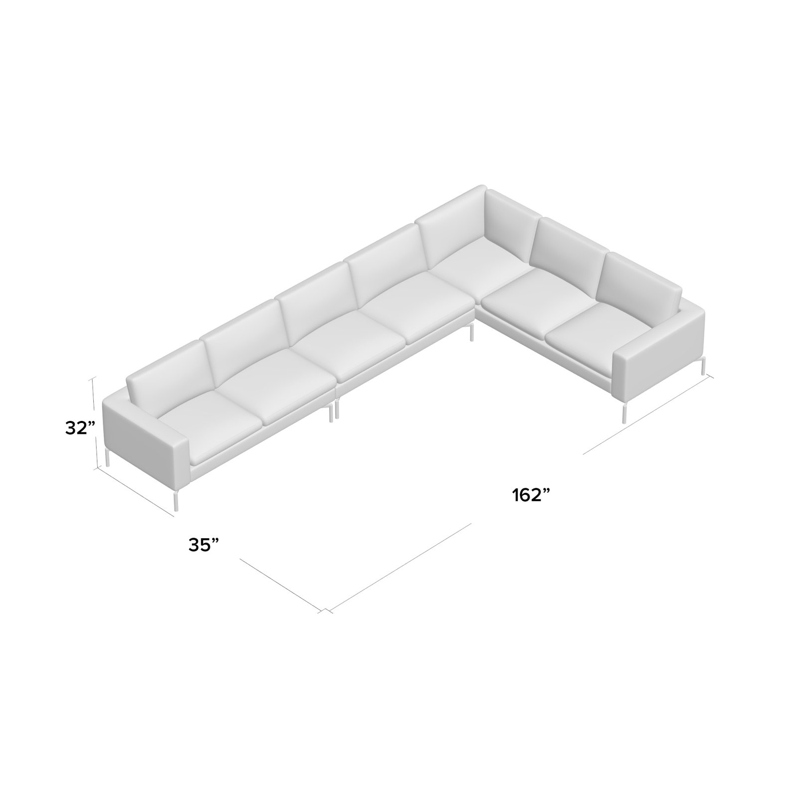 New Standard Upholstered L-Sectional, Right Hand Facing, Spitzer Gray Polyester, Black