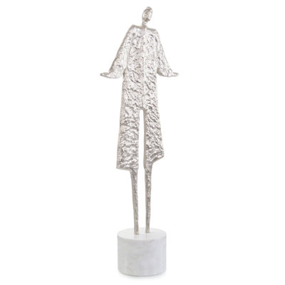 Posing Silhouette Sculpture On Marble, Large Nickel