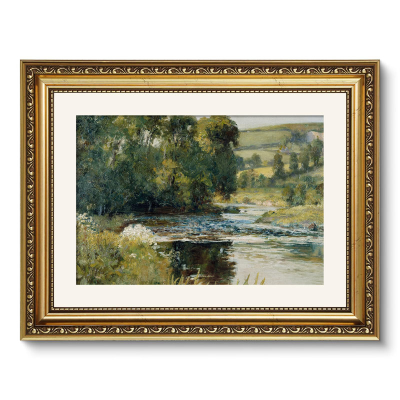 «Streamside Landscape», art mural encadré doré