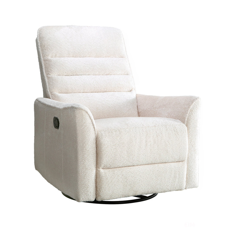 Fauteuil inclinable pivotant en chenille ivoire