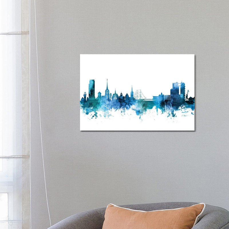 Halmstad, Sweden Skyline by Michael Tompsett - Wrapped Canvas Gallery-Wrapped Canvas Giclée