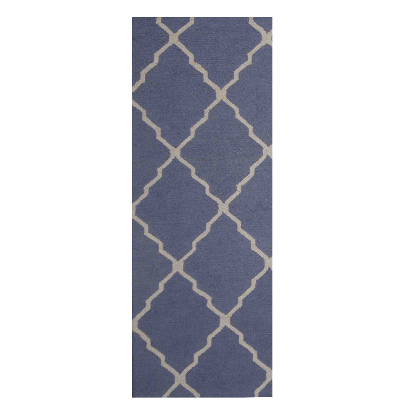 Wool Geometric Indoor Rug, Runner 2'6" x 7'