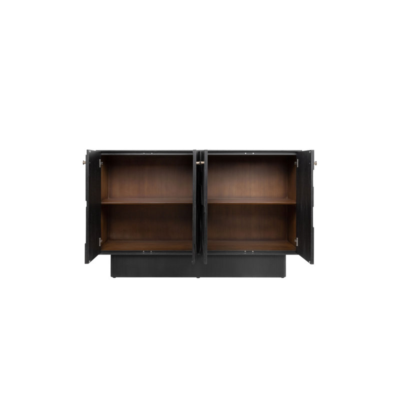 Zulgo 68'' W Solid Wood Sideboard, Black