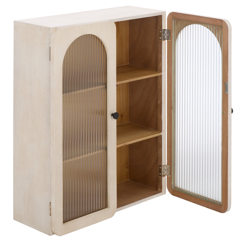 Walter Glass and Wood Wall Cabinet