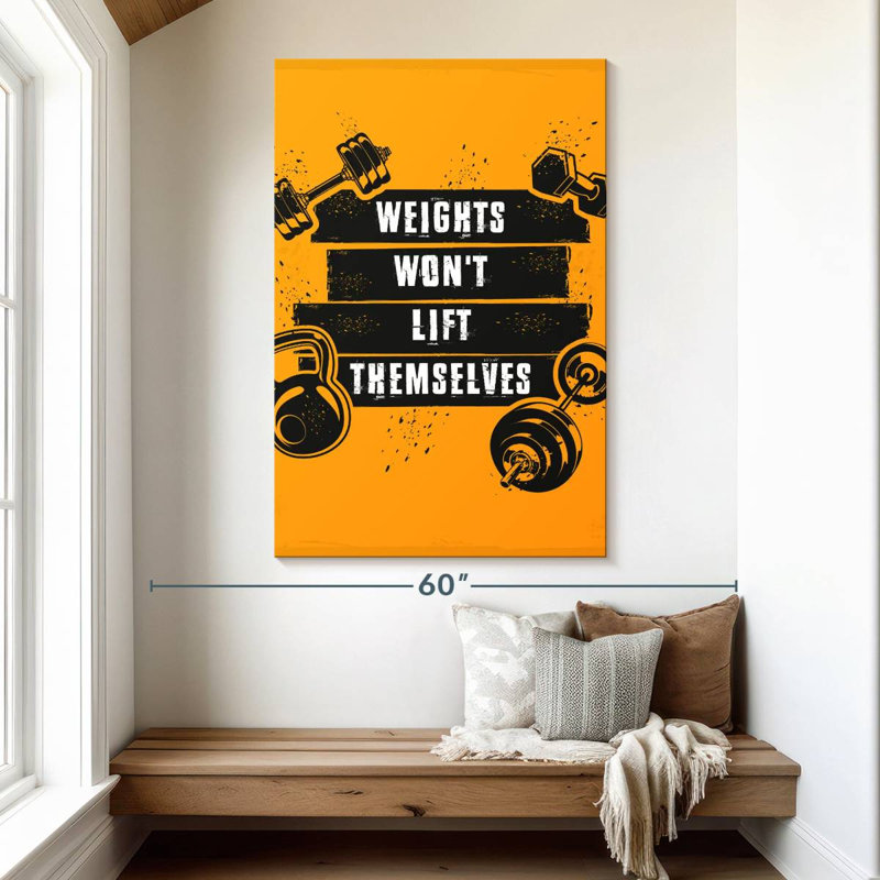 Tergel Weightlifting Quote, 51" H x 34" W