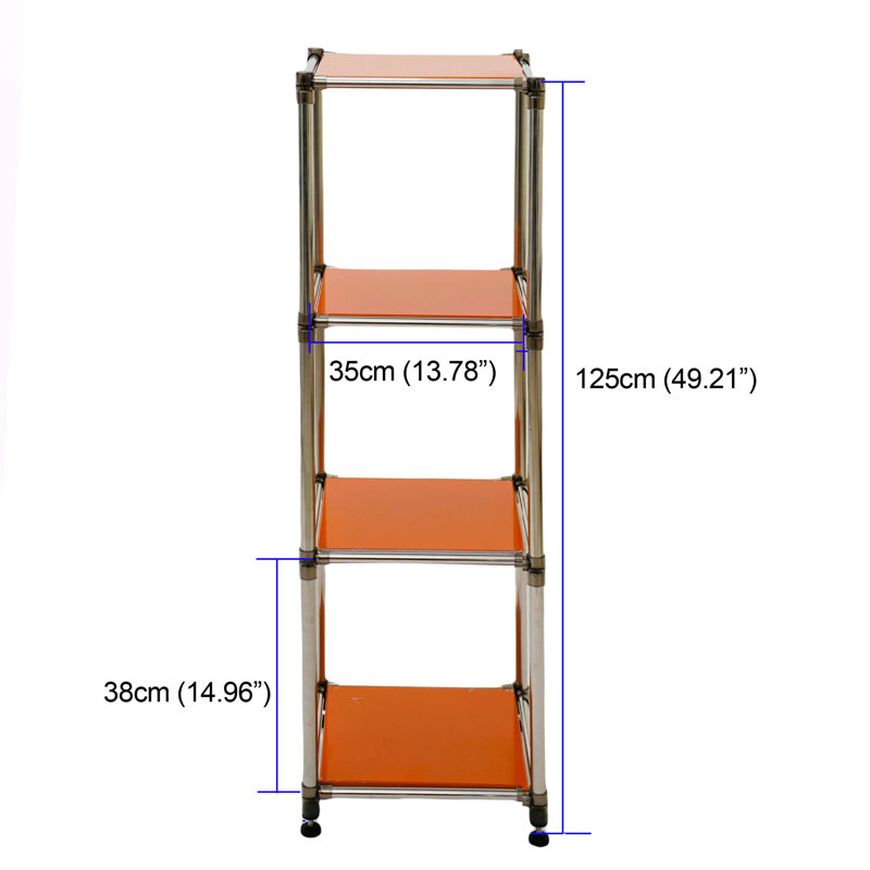 Étagère de rangement en acier inoxydable Shadman, Orange