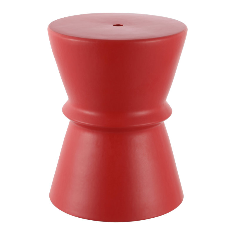 Jande Ceramic Accent Stool, Red
