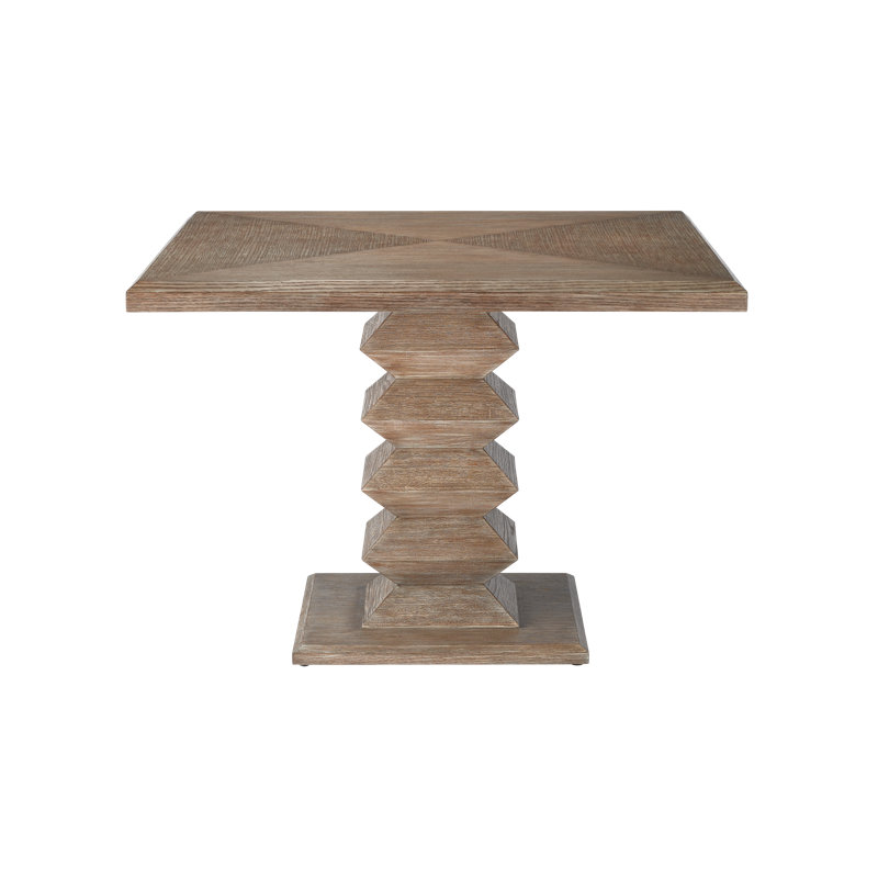 Sayan Oak Solid Wood Dining Table, Light Pepper