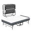 Lit pliant de 75 po x 46 po de large avec matelas en mousse à mémoire de forme de 5 po, tête de lit réglable, structure en métal robuste, convient à la chambre à coucher, mousse de 46 po spacieuse, cadre de 75 po pour personnes de grande taille, silencieux et stable