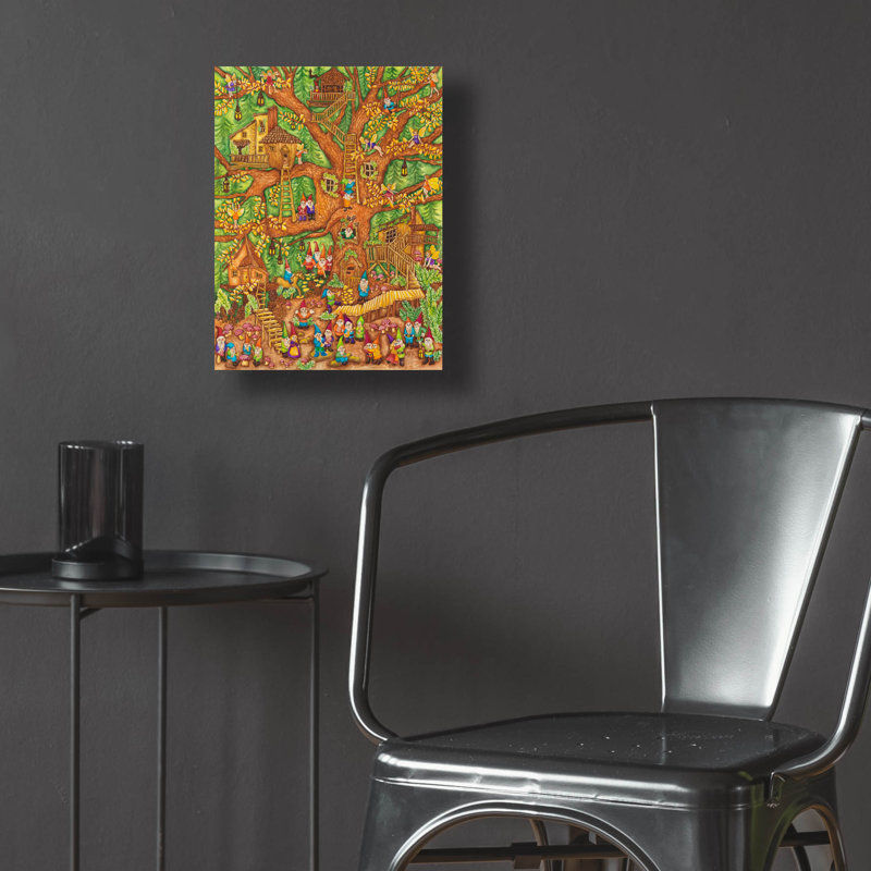Art mural en verre Trinx «Gnomes Dance Party» par Andrea Strongwater, H 16 po x l 12 po x P 0,13 po