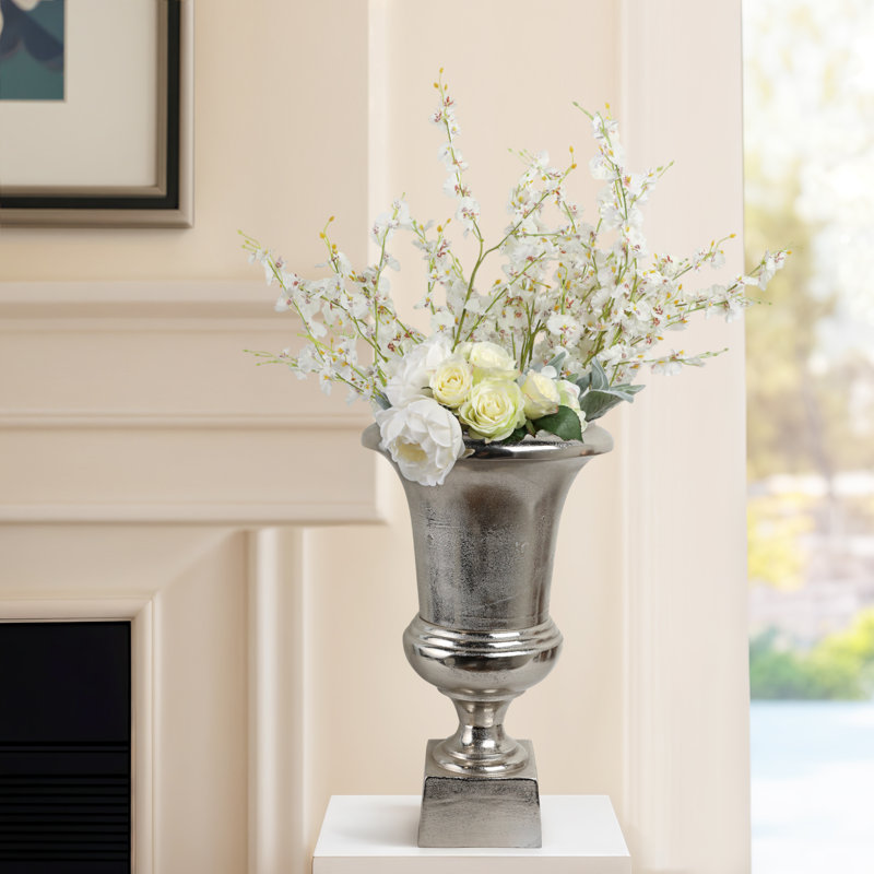 Wildon Home® 24" Kenosha Silver Aluminum Urn, Silver