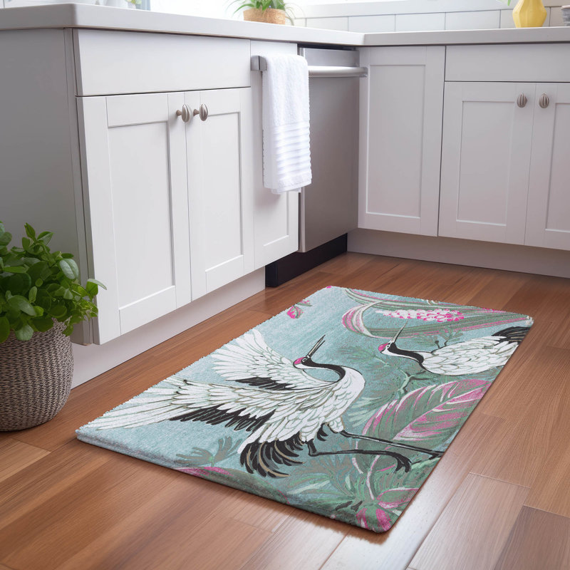 Animal Print Area Rug in White, Rectangle 3' x 5'