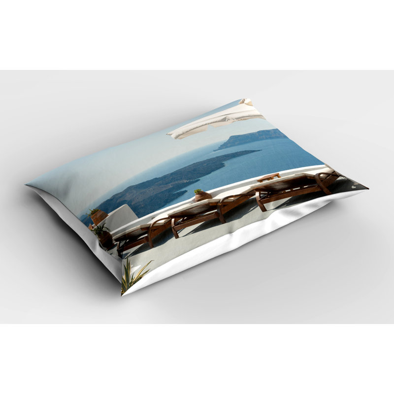 Ensemble de 2 taies décoratives grecques Ambesonne View Caldera Santorini 36 po x 20 po