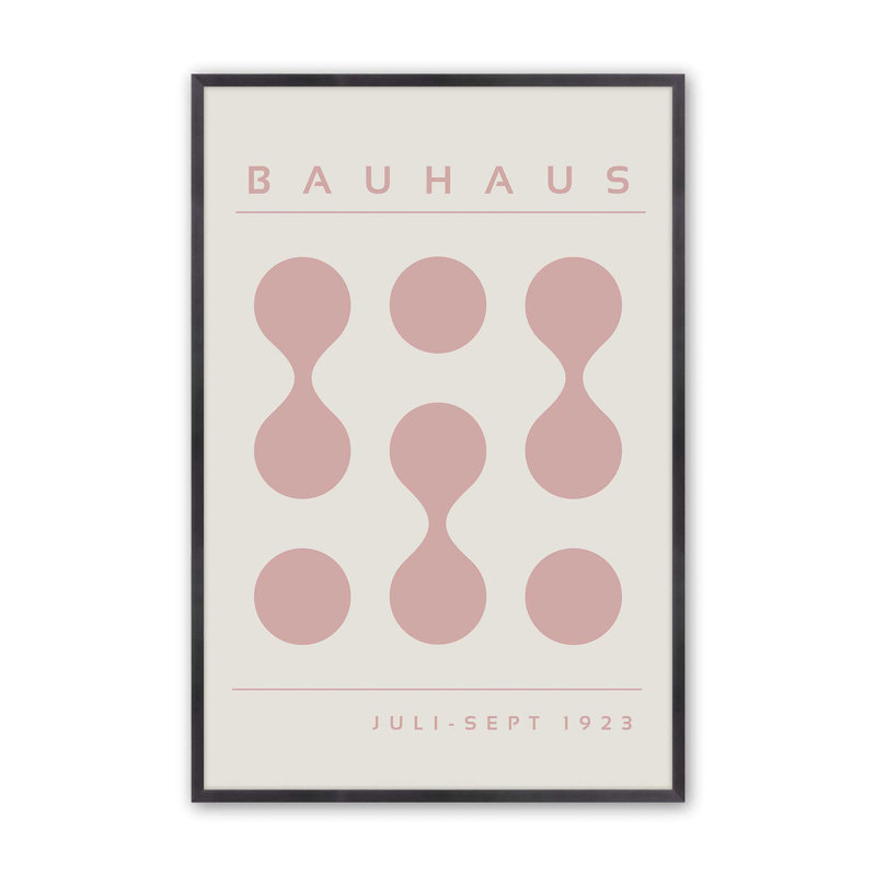 «Pink Bauhaus Flow», impression, H 11,25 po x l 9,25 po x P 1,25 po, Reproduction encadrée sans passe-partout, Zinc patiné