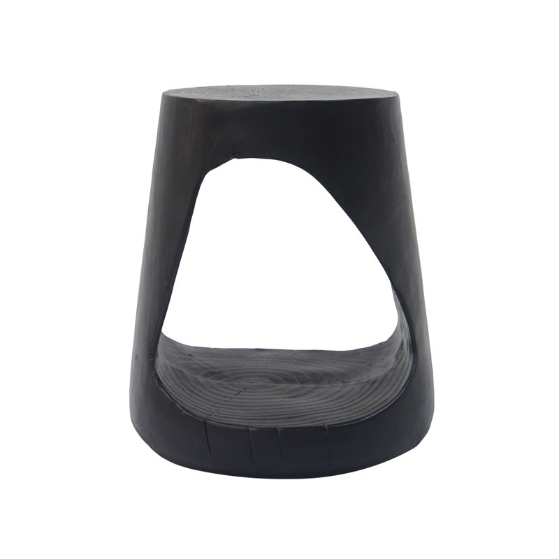 Stunning MGO Hollow Side Table With Wood-Like Texture And Natural Appeal, Black