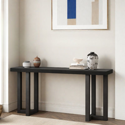 Modern Console Table With Geometric Design And Wood Legs by Latitude Run