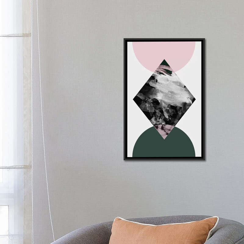 «Minimalisme XXI», impression sur toile, H 26 po x l 18 po x P 1,5 po, Toile avec cadre noir, Pas de tapis