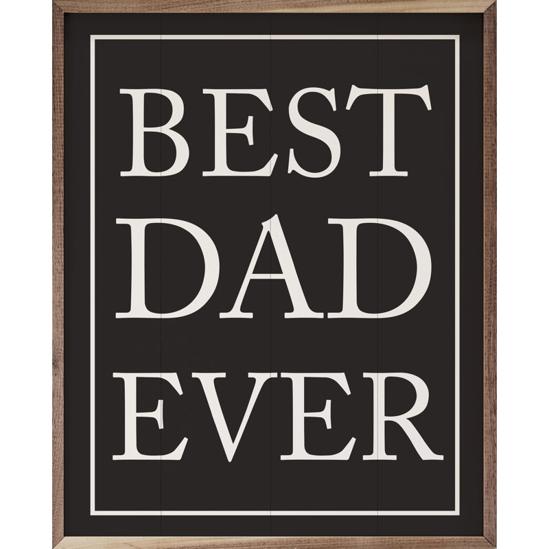 Best Dad Ever - bordure noire, Noir, H 20 po x l 16 po x P 1 po