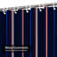 Rideau de douche rayé bleu rouge blanc marine avec 12 crochets-1781459422