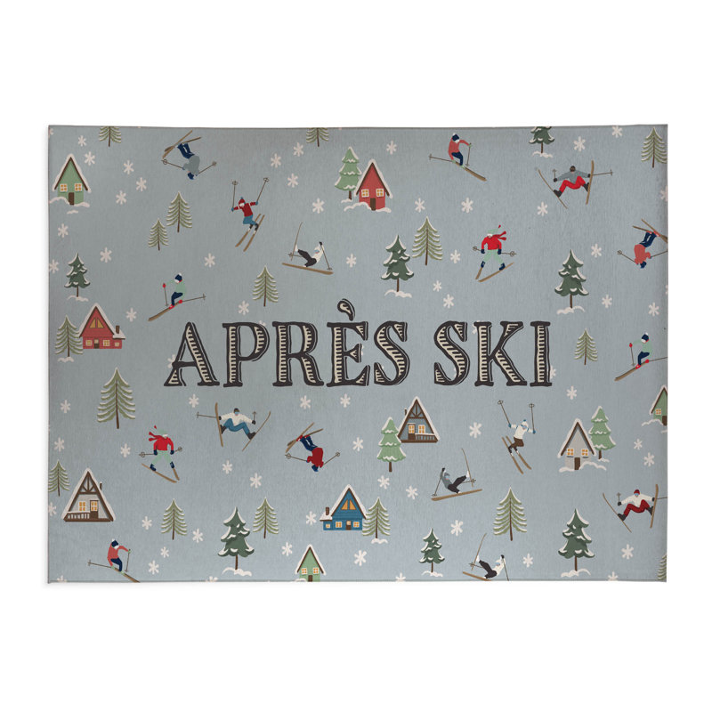 Tapis de cuisine Apres Ski, Bleu, Rectangle 5 pi x 7 pi