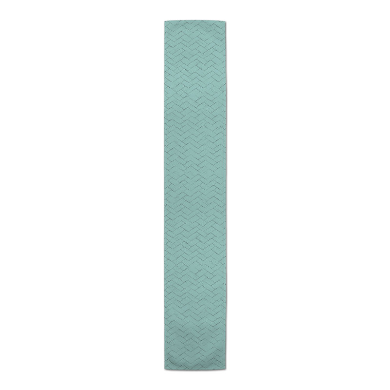 Woven Texture 5 Table Runner, Teal, 90" L
