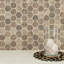Carreau de mosaïque de plancher et de mur en verre romain hexagonal 11 po x 13 po Roman Timber