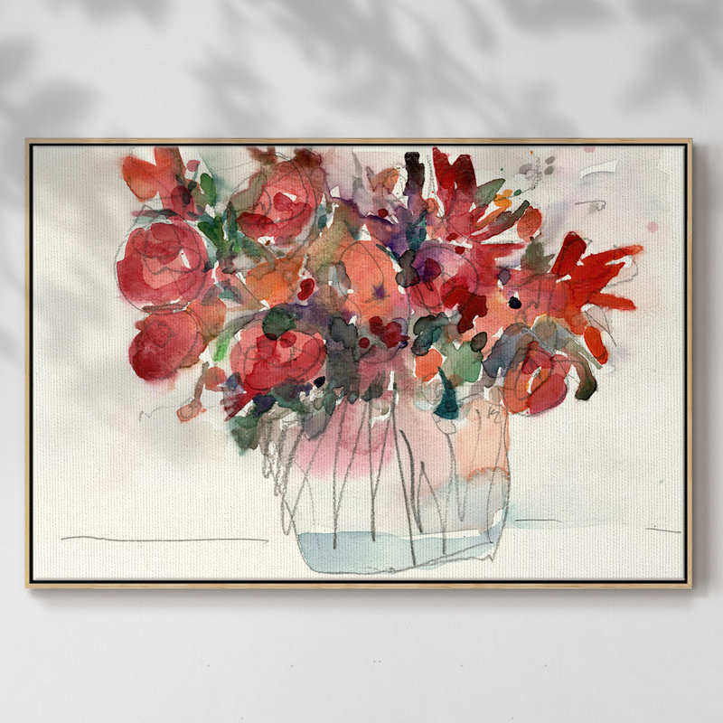 " The Small Bunch I " Painting Print, 17" H x 25" W x 2" D, NaturalWood Framed Canvas