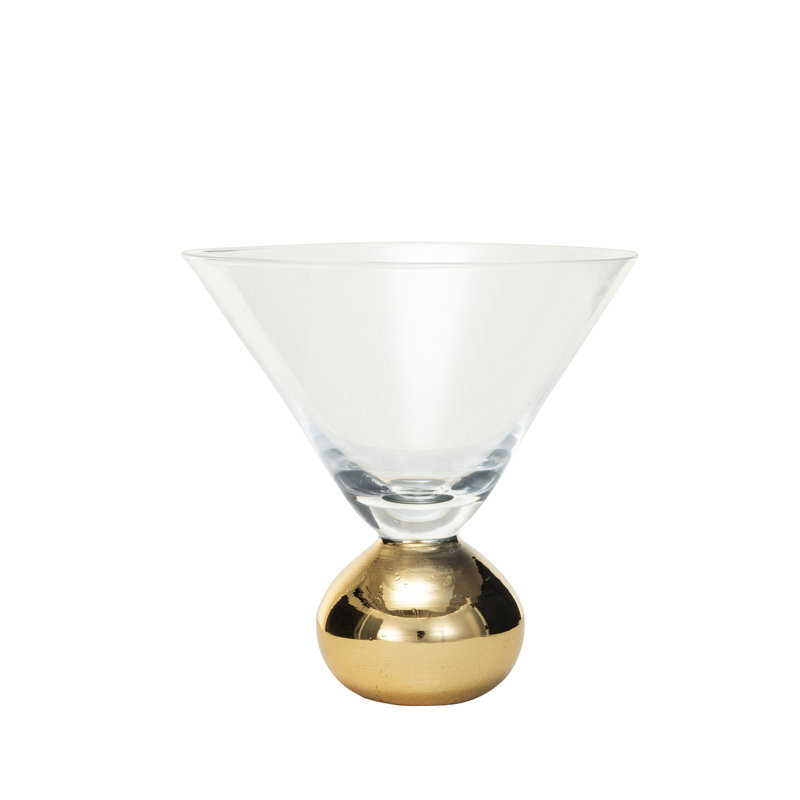 Verre à martini avec tige dorée galvanisée