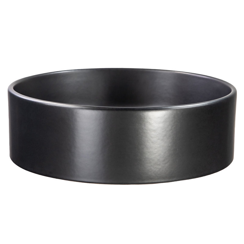 Regatta Poured Circular Vessel Bathroom Sink, Matte Black