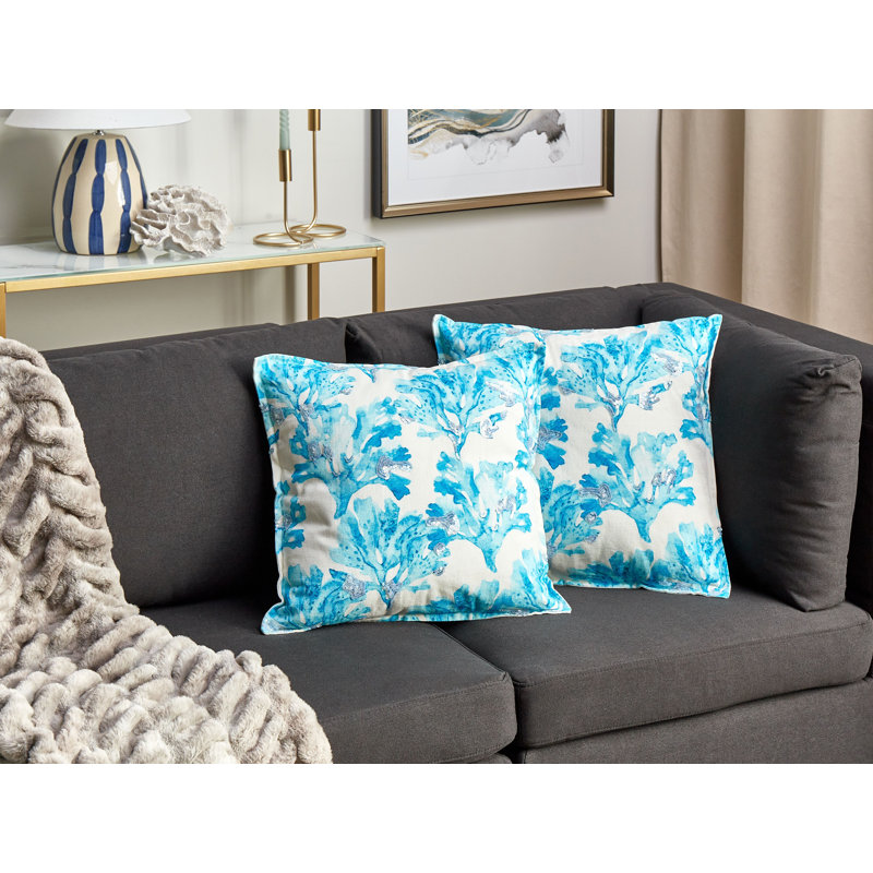 Cassidee Floral Blue Square Cushion