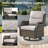 Smile 2 - Person Outdoor Seating Group PE Wicker Swivel Glider Chair With Cushions-103268830-103268831