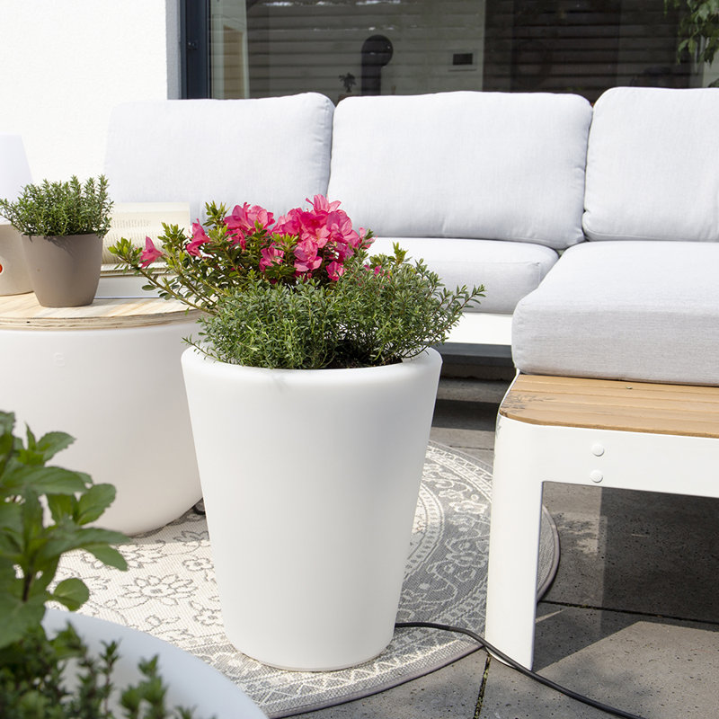 Vita Pot Planter, White, 39cm H x 34cm W x 34cm D