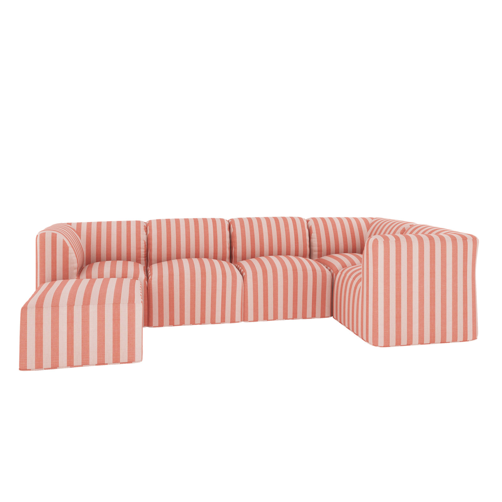 Praia 124" Sunbrella® Patio Sectional, Expressive Blush