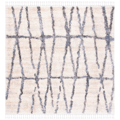 Triplett Fringe Shag Performance Geometric Rug