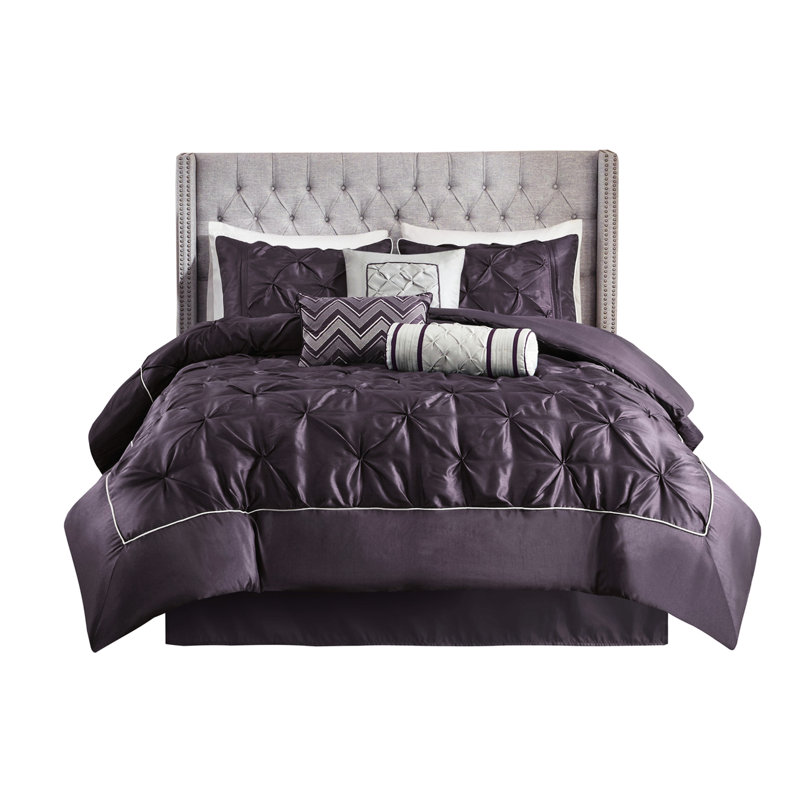 Édredon très grand prune - 7 pièces avec détails de couleur tendance, Prune